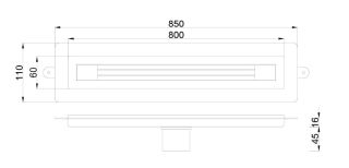 Душевой лоток Boheme B&T Infinity 981-80-GM 80 см оружейная сталь